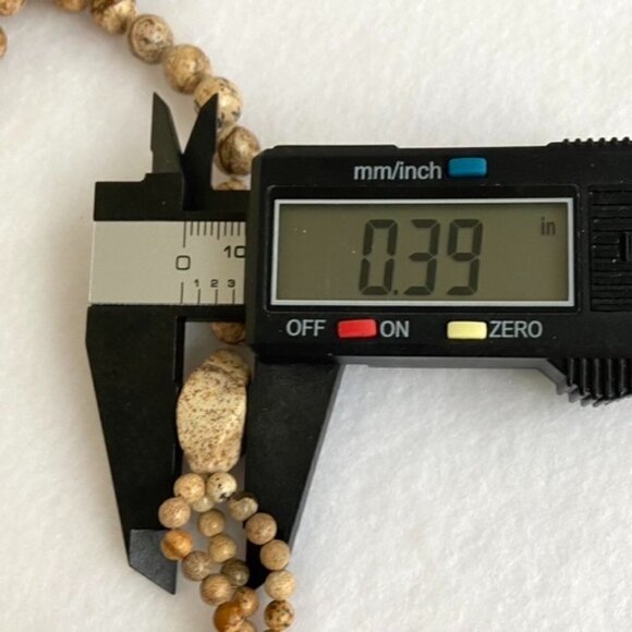 Beaded Long Hand Knotted Landscape Jasper Elephant Tassel Necklace 33" Infinity - Picture 16 of 16